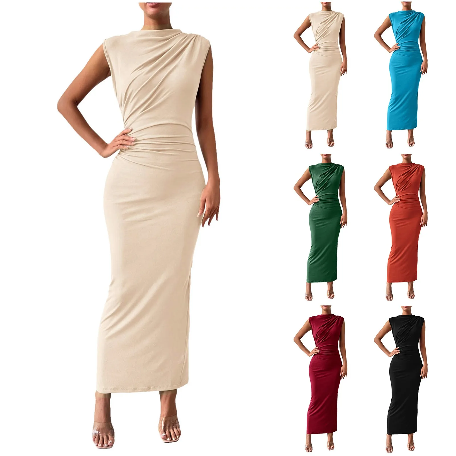 Женское облегающее платье с рюшами, летние повседневные платья без ...