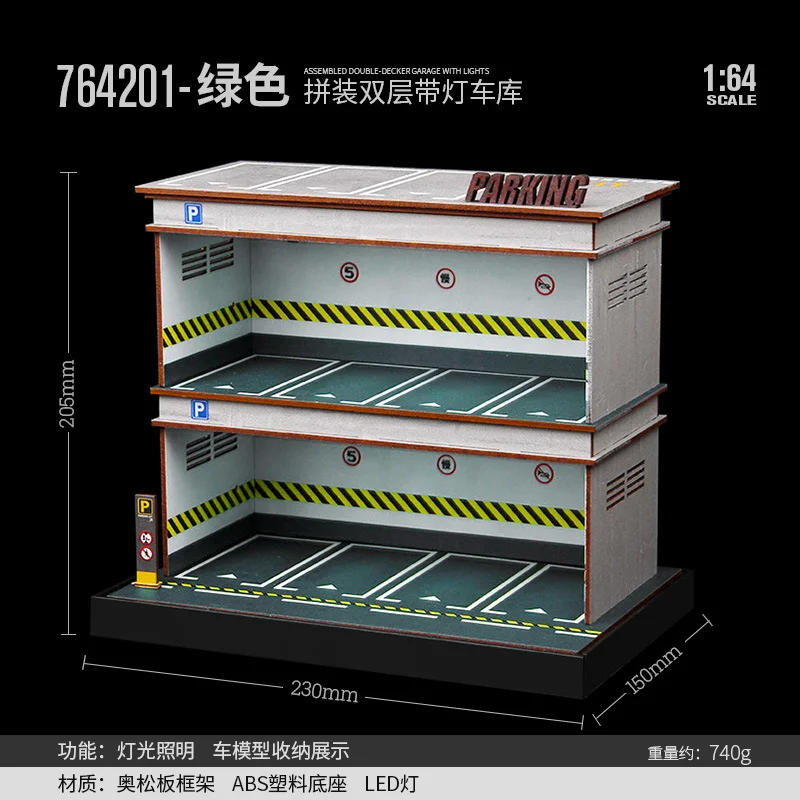 Diorama Garage 1 64 парковка для горячего колеса простой ПВХ литья под давлением модели