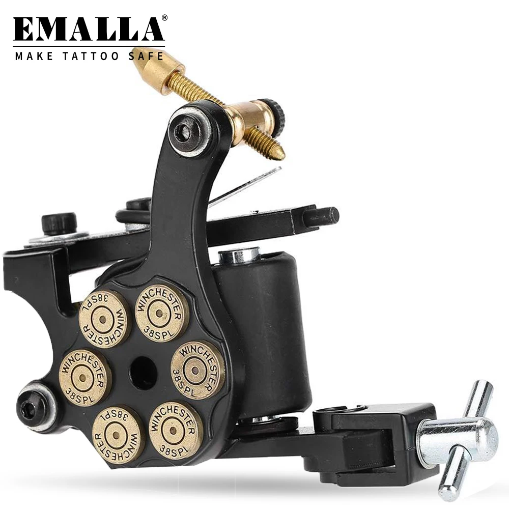 EMALLA Coil Tattoo Machine Iron 10 Coils Gun 3 Colors лайнер Shader для игл татуировок Макияж Татуировка