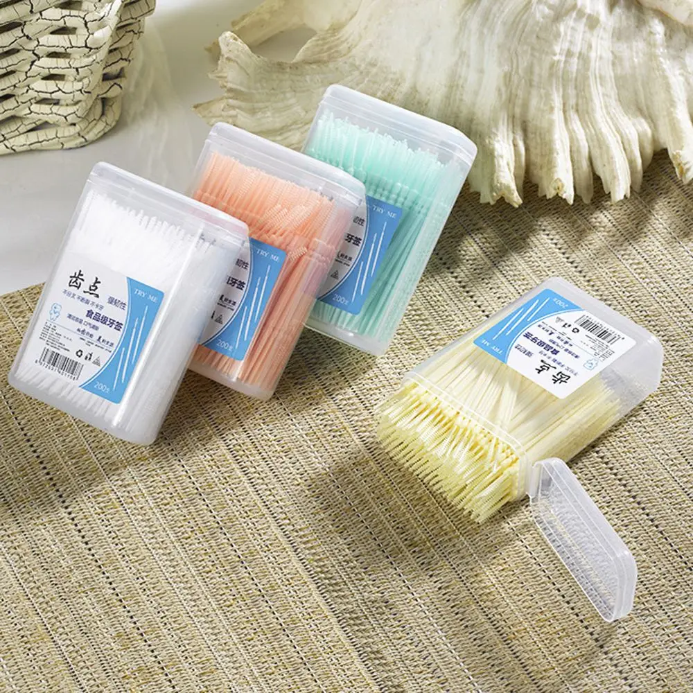 

200 шт./набор, зубочистки из мягкого полипропилена, 6,4 см