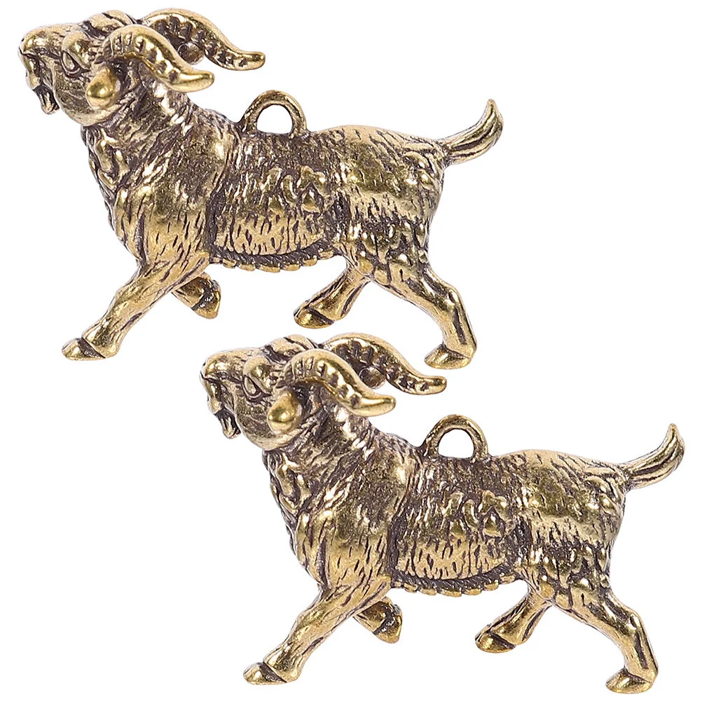 Sheep Ornament Brass Keychain Charm Goats DIY Pendant Decorative Supply Small Charms