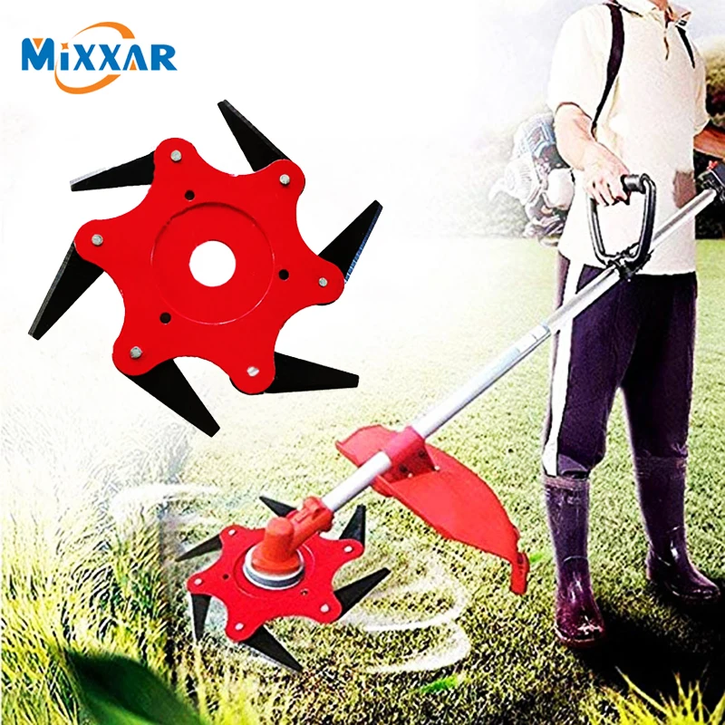 

Dropshipping NEWEST 6 Teeth Brush Cutter Blade Trimmer Metal Blades Trimmer Head Garden Grass Trimmer Head For Lawn Mower