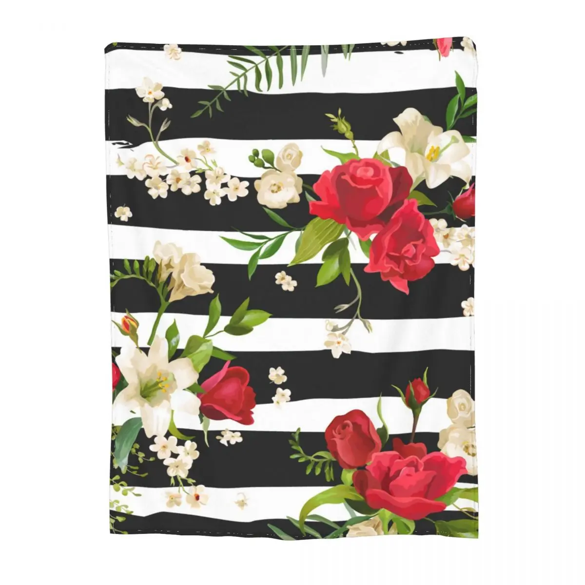 

Модное цветочное одеяло в черно-белую полоску, модное красочное покрывало, флисовое покрывало для дивана, супермягкое одеяло