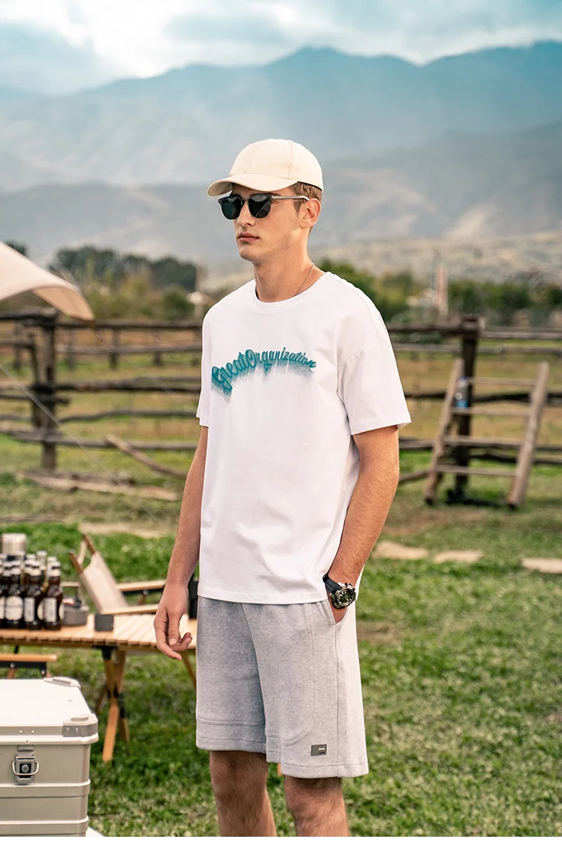 

6688 Men's new trend street loose half-sleeved clothes cotton short-sleeved T-shirt