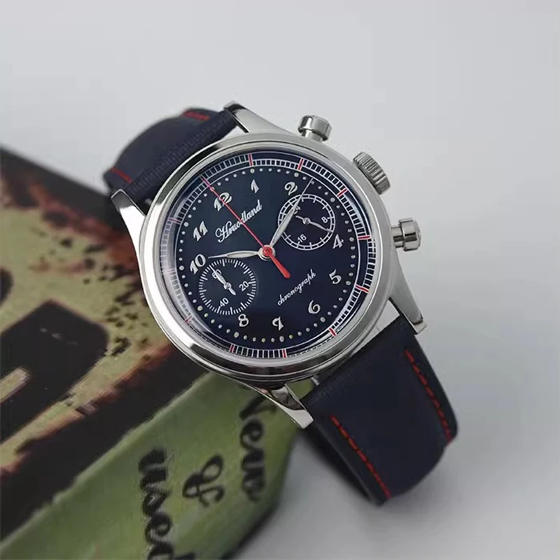 Hruodland G003 Кварцевый хронограф Мужские часы VK64 Сапфировое стекло Кожа 316L