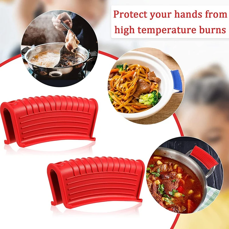 3 пары силиконовых держателей для горячей сковороды чехлы ручек силиконовый