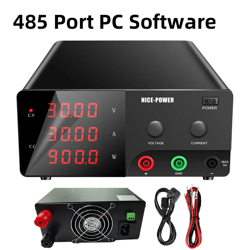Лабораторный источник питания постоянного тока с регулируемым напряжением высокой мощности, 30 В, 60 в, 5 А, 20 А, 30 А, гальванизированный старинный программируемый источник питания 900 Вт с портом RS485