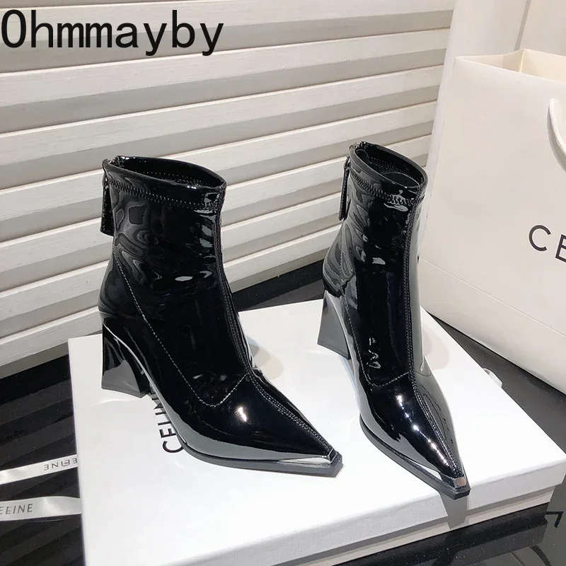 Ботильоны женские дизайнерские на высоком каблуке