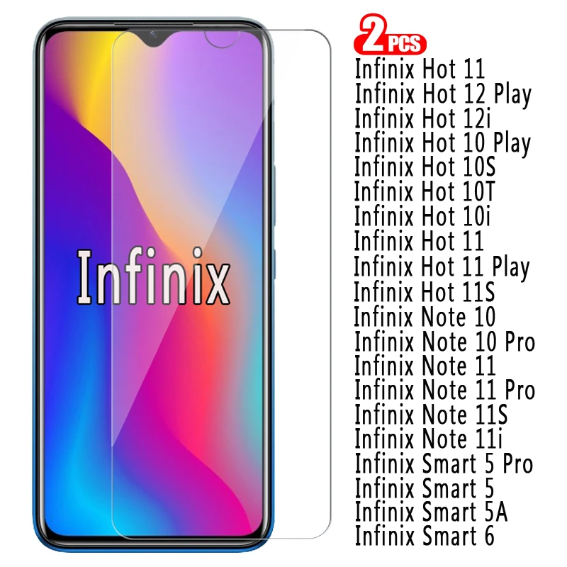2-1 шт. стекло для Infinix Hot Note 10 10t 10S 10i 11 11S 11i 12 Play Helio Smart 5 A 6 защитная пленка на T S I |