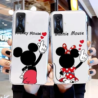 mickey minnie mouse disney phone case for xiaomi redmi k50 k40 gaming 10 10c 9at 9a 9c 9t 8 7a 6a 5 4x transparent cover soft