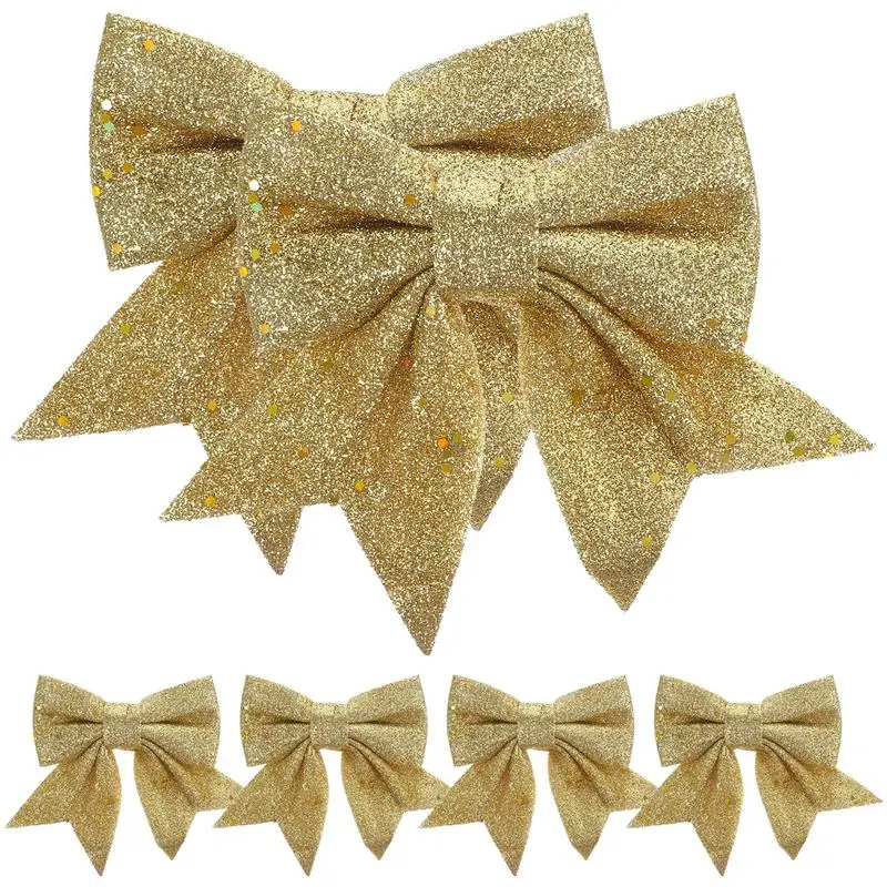 

6pcs Christmas Decorations Christmas Wreath Bowknot Xmas Tree Bow-Knot Ornaments Adornments for Home New Year 2024 Navidad