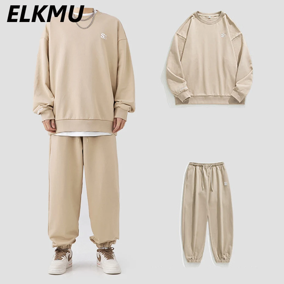 

2023 Men's Sweatshirts Sweatpants Suit Spring Autumn Loose Streetwear Harajuku Hip Hop Hoodie Joggers