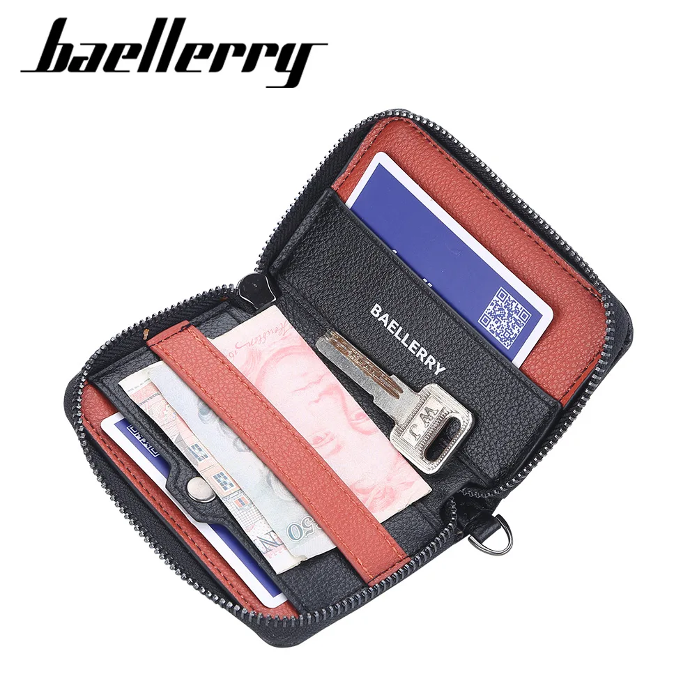 Wallet Men's Short European and American Retro Multi-card Wallet Lychee Pattern Zipper Cross-border Men's Bag Trendy Card Bag