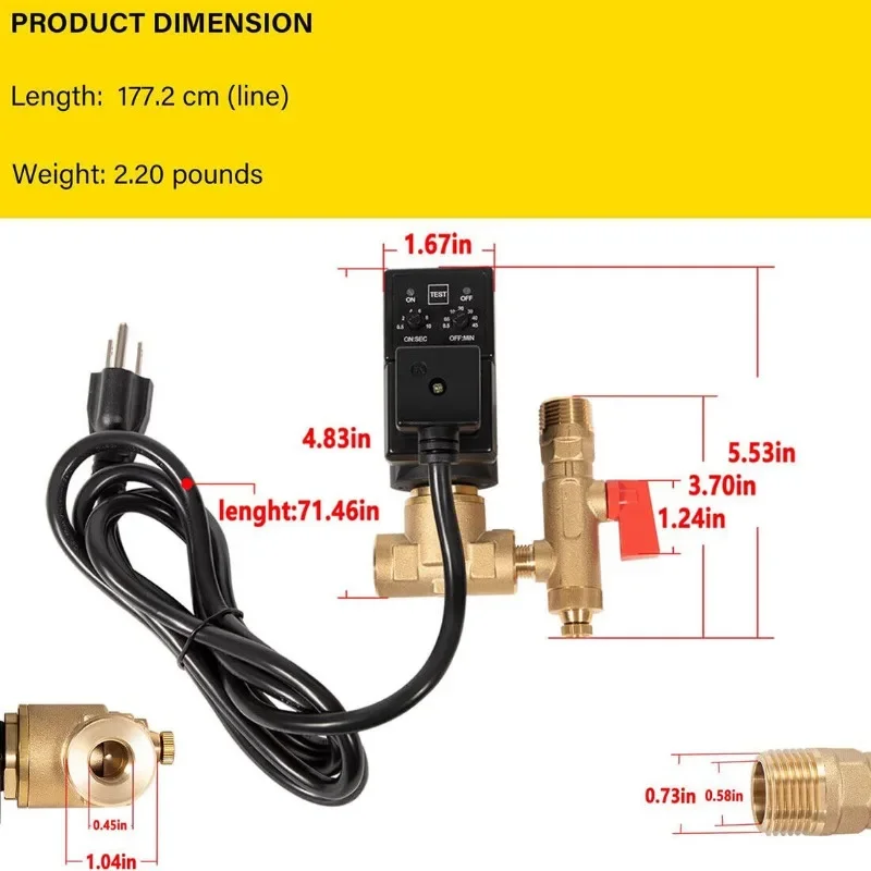 Замена ChuangQian для электронного сливного клапана Ingersoll Rand Edv200 1/4 дюйма NPT 110/120 В