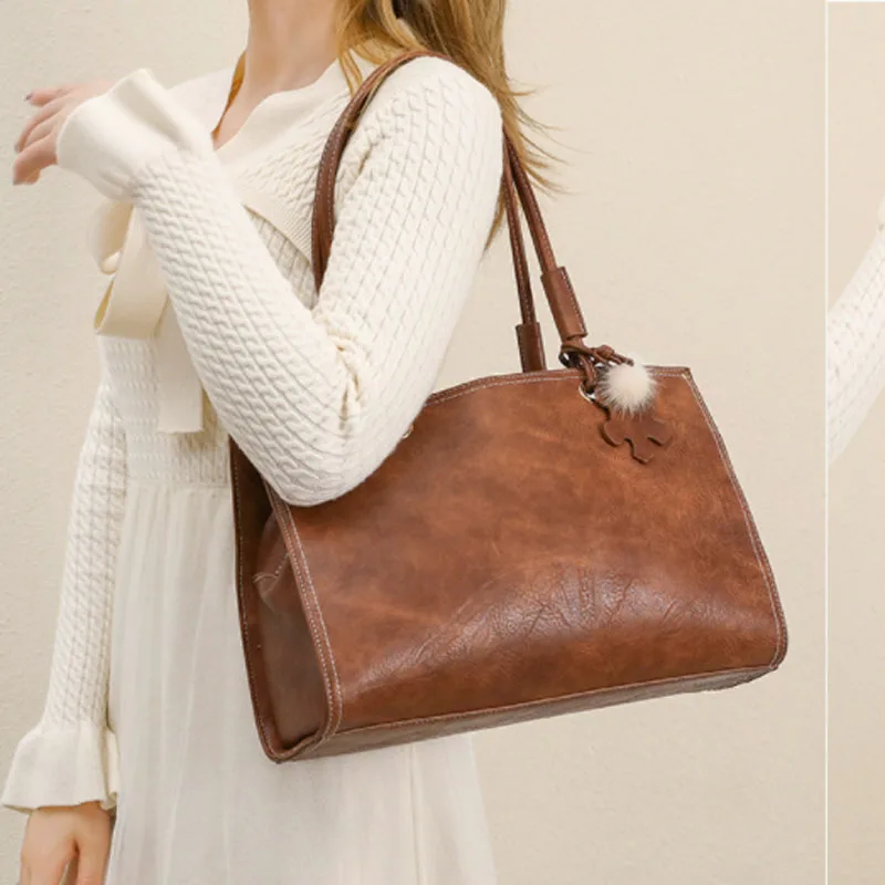 Женская сумка большой вместимости в стиле ретро, новинка 2023, женская сумка высокого качества, вместительная сумка-тоут