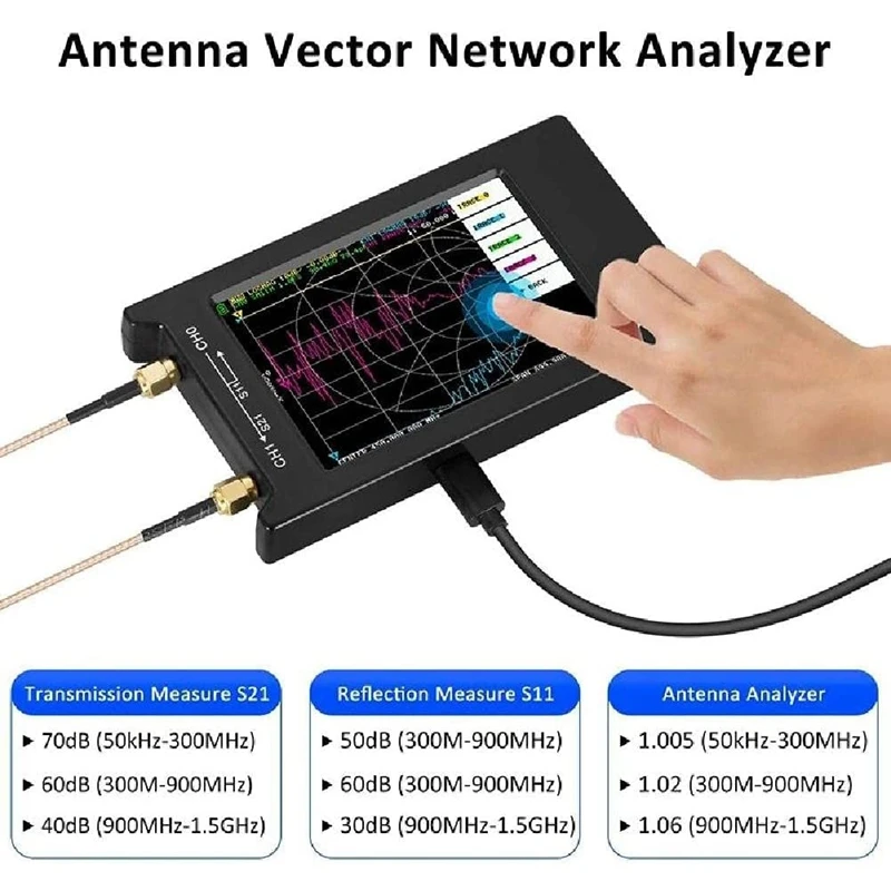 Акция! Nanovna-H4 4-дюймовый полноэкранный ЖК-экран 50 кГц-1 5 ГГц VHF UHF UV Векторный