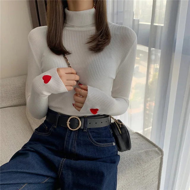 

Hot Sale 2023 Winter Turtleneck Sweater Women Knitted Ribbed Pullover Hiver Truien Dames Slim Jumper Soft Warm Pull Femme Tmbro