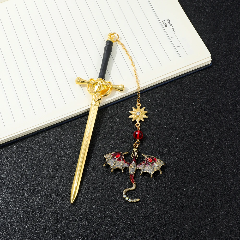 

Металлическая закладка Fourth Wing Dragon — страница аксессуаров для любителей книг в стиле фэнтези, канцелярские принадлежности, отданы учителям, друзей