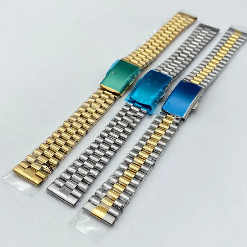 18mm 20mm 22mm Stainless Steel President Curved Straight  End Watch Band Strap Bracelet Fit For SKX Citiz Watch