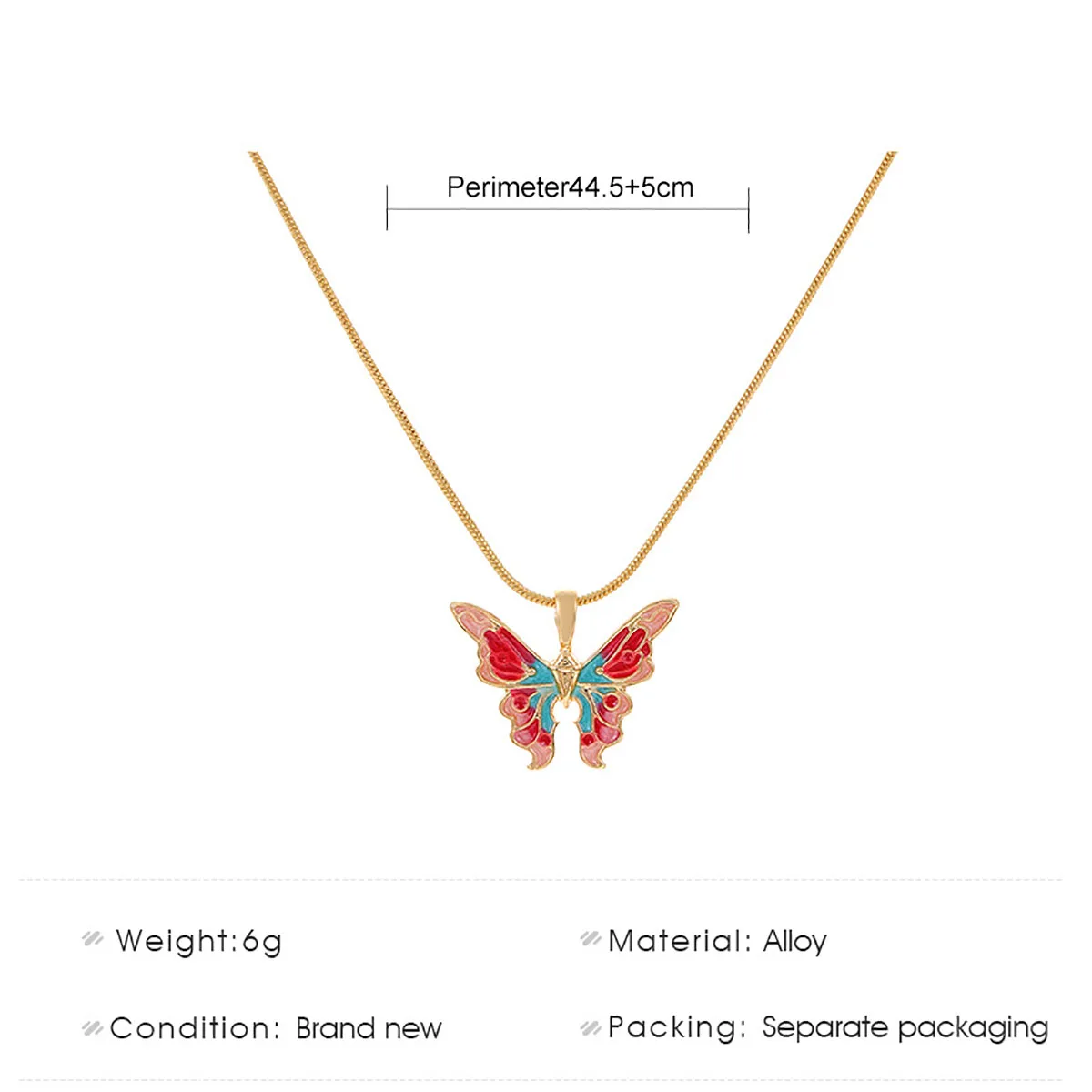 Simple Metal Round Snake Clavicle Necklace Womens 2022 Vintage Colorful Butterfly Pendant Necklaces Girls Fashion Jewelry Gifts
