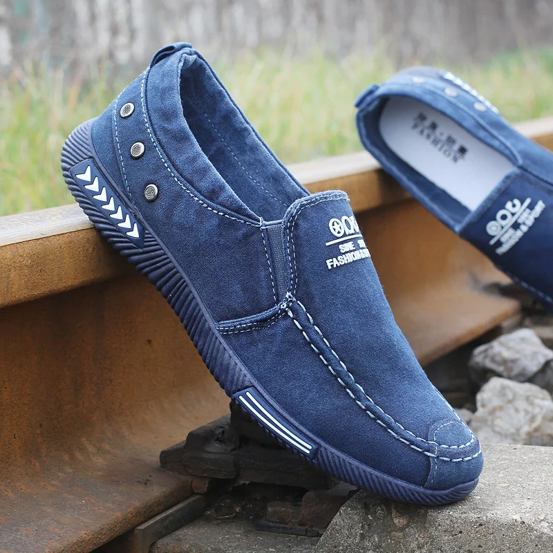 

Men Casual Flats Shoes Denim Canvas Slip on Mens Casual Shoes Plimsls Breathle Male Footwear Spring Autumn Sneakers Flat