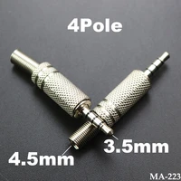 1pc replacement repair 3 5mm 4 pole trrs diy headphone solder plug stereo speaker audio cable jack plug connector with spring