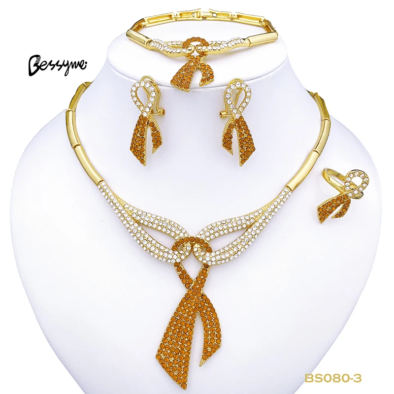 

Fashion Jewelry Set For Women Necklace And Earrings Charm Bracelet ensembles de bijoux en plaqué or