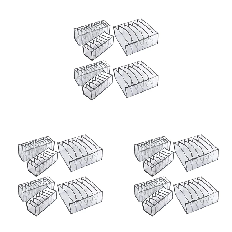 

18Pcs Underwear Drawer Organizer Foldable Closet Clothes Dividers Dresser Compartments Storage Box Fit For Bras Socks