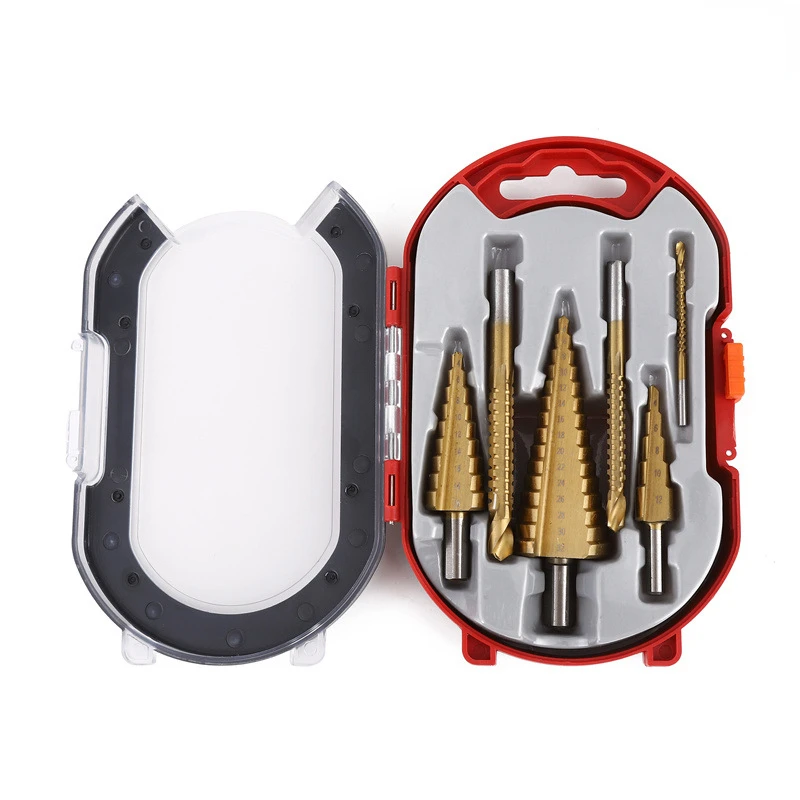 

HSS Steel Titanium Step Drill Bit Set 4-12/20/32mm Metal Hole Cutter Wood Cone Core Drilling Hole Saw Tool Twist Saw Drill