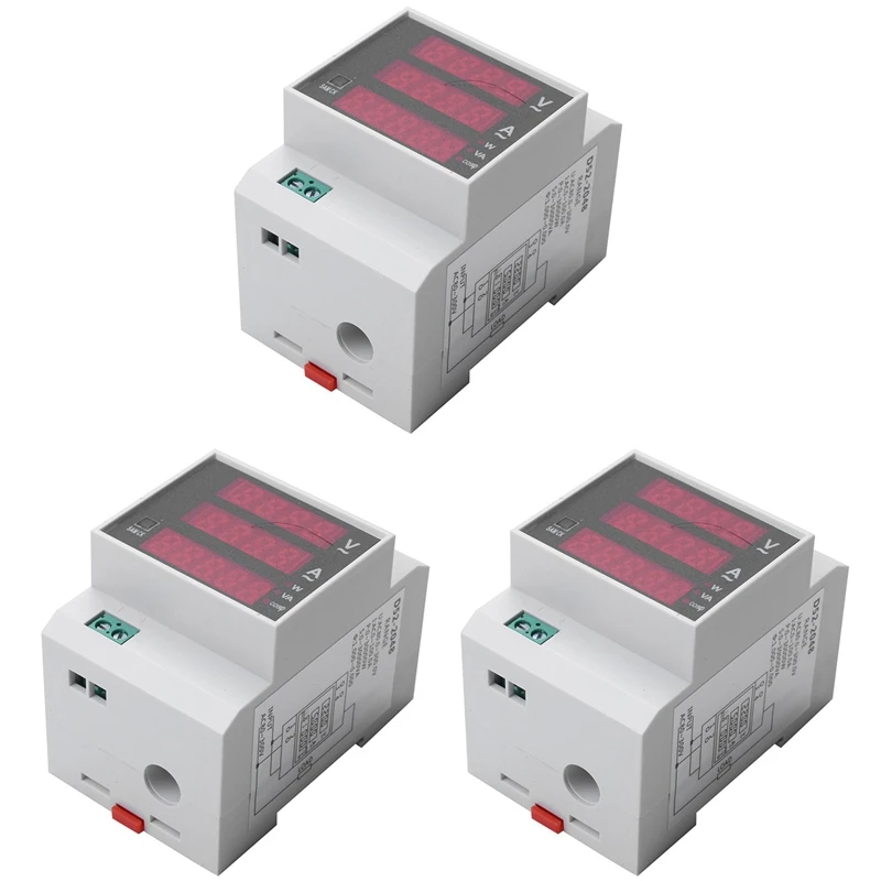 

3X AC80-300V/100A Digital Energy Meter Din Rail LED Active Power Factor Multi-Functional Power Met Power Meter