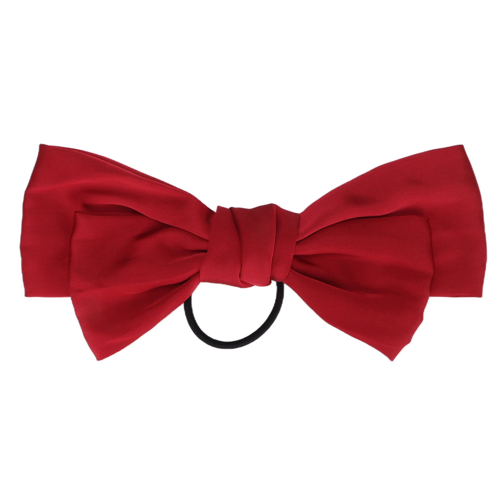 

Satin Ribbon Bowknot Hair Band Fashionable Large Bow Hair Rope for Party BirthdayRed