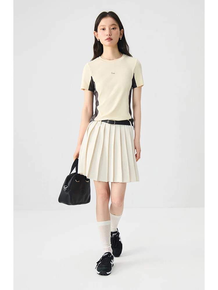 ZIQIAO женская футболка в спортивном ретро-стиле с коротким рукавом лето 2024 новый