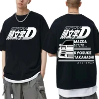 japanese anime drift ae86 initial d letter graphic logo print t shirts summer unisex casual loose tees men women hip hop tshirt