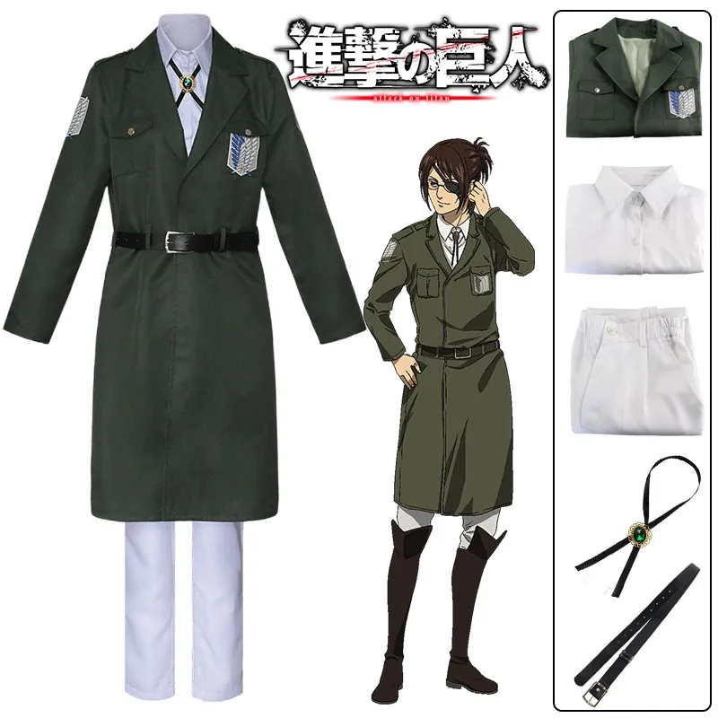 

Anime Attack on Titan Cosplay Costume Shingek No Kyojin Scouting Legion Cosplay Uniform Trench Jacket Halloween Party Costumes