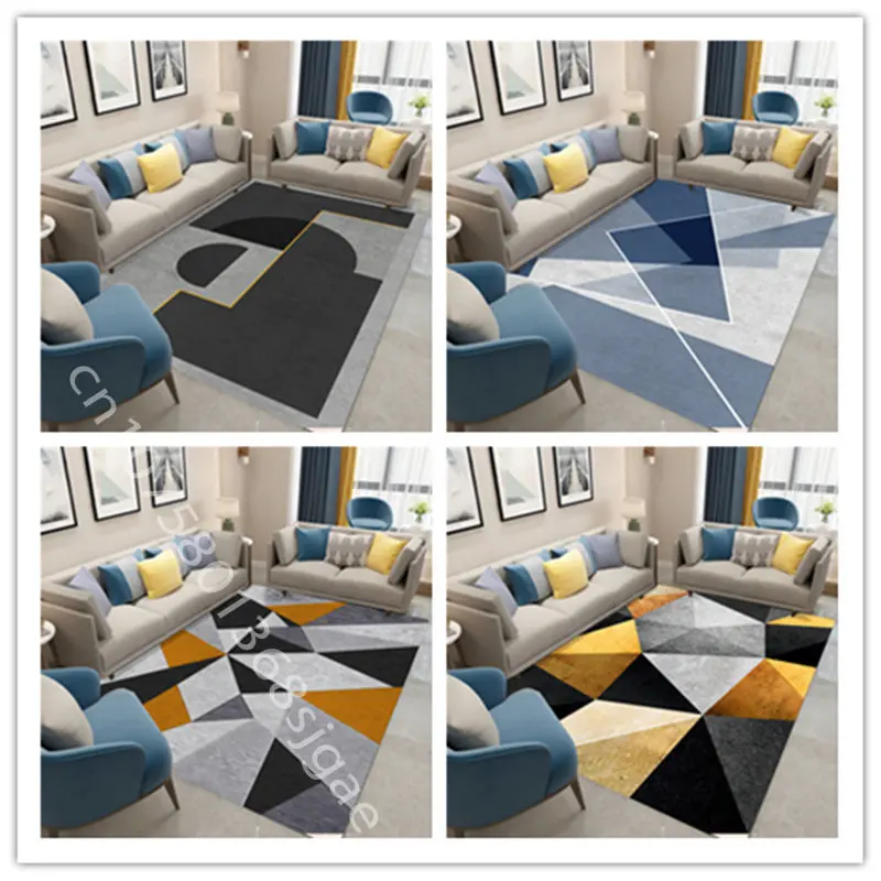 

Nordic Marble Geometry Carpet Living Room Mat Home Hallway Balcony Bathroom Non Slip Parlour Sofa Floor Large Area Decor Rug