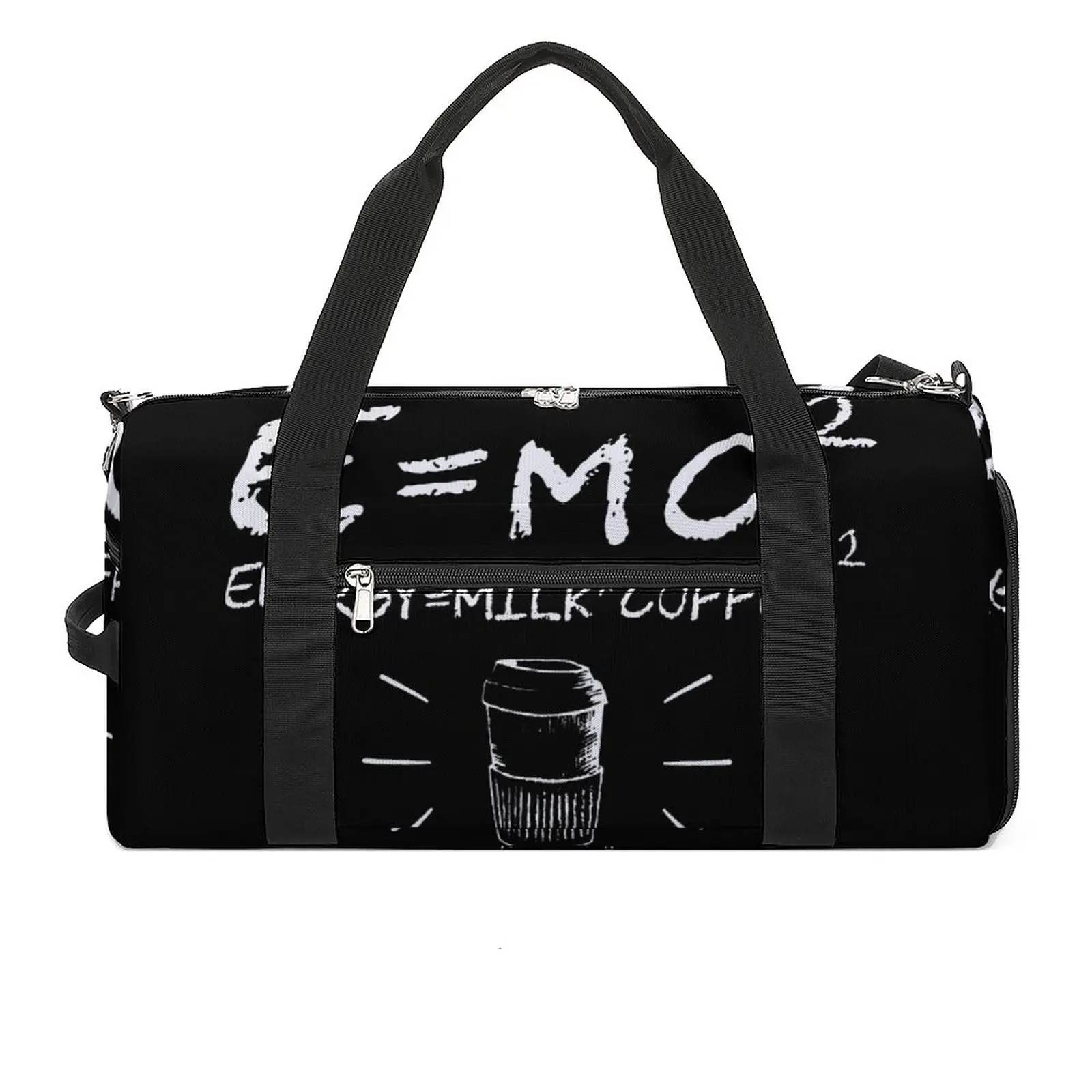 

Gym Bag E=mc2 Energy Milk Coffee Formula Sports Bag Large Capacity Funny Words Men Weekend Handbag Graphic Luggage Fitness Bag