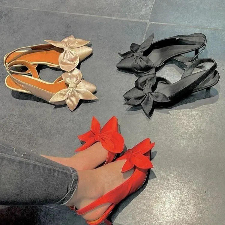 

New Summer Fashion Women High Heel Fashion Bow-knot Elegant Party Shoes for Women Soft Women's Shoes Comfortable Plus Size 35-43