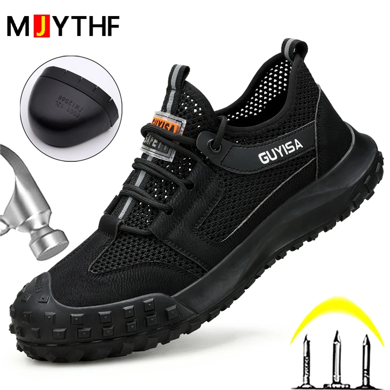 

Summer Breathable Men Work Shoes Anti-smash Anti-puncture Safety Shoes Men Comfortable Wear-resistant Anti-skid Protective Shoes