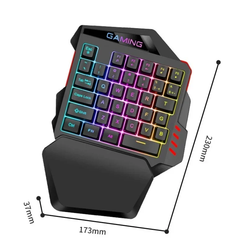 1 szt. 35-klawiszowa przewodowa klawiatura do gier z osią cyjan i podświetleniem RGB przenośna mini na PC PS4 Xbox Gamer
