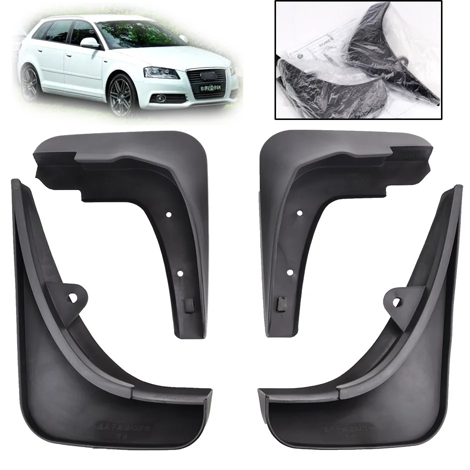 

Передние и задние брызговики, пригодные для Audi A3 2004-2012 Sportback Hatchback, брызговики 2011, 2010, 2009, 2008, 2007, 2006, 2005, аксессуары