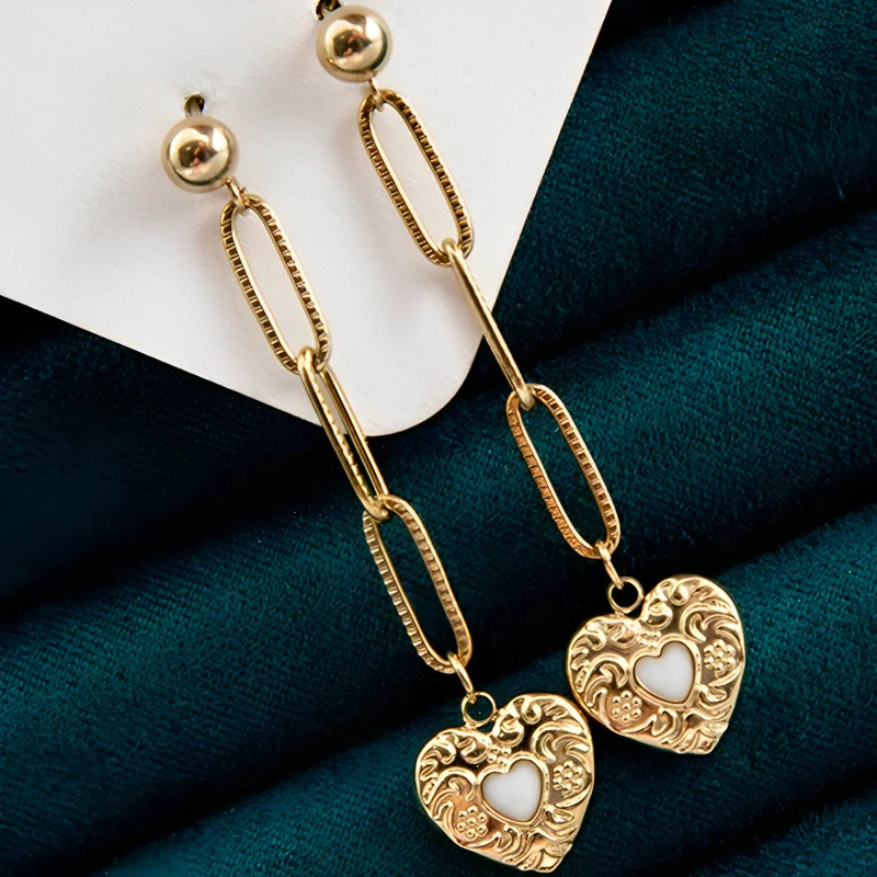 

Geometric Stainless Steel Dangle Earrings for Women Girl Personalized Hearts Stars Evil Eye Dangle Earrings Fashion Jewelry Gift