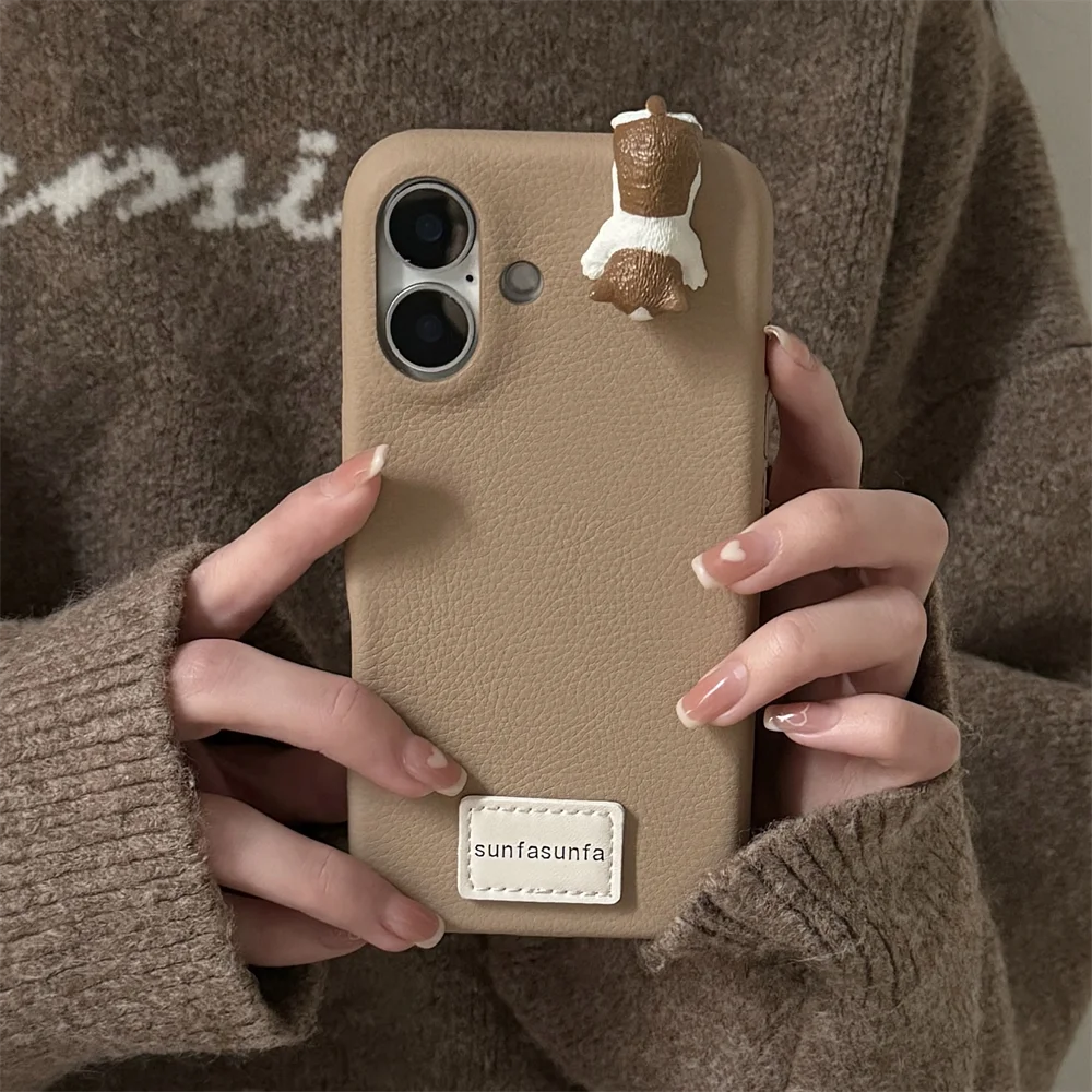 Кожаный чехол для телефона с милым 3D мультяшным рисунком лежащего кота ...