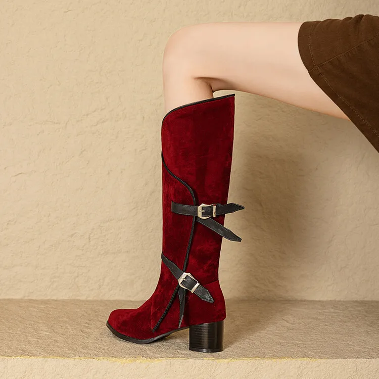 Женские ботинки на молнии пикантная зимняя обувь высоком каблуке до бедра