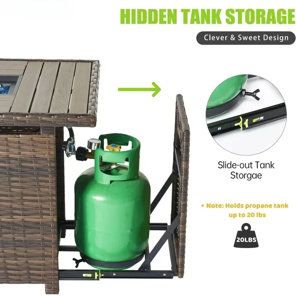 Набор мебели для патио 8 шт. с 40-дюймовым подставкой семейный набор кофейным