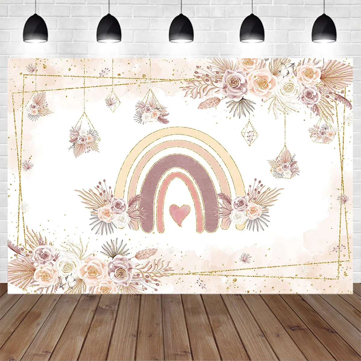 Фон для фотосъемки на день рождения в стиле бохо с цветком