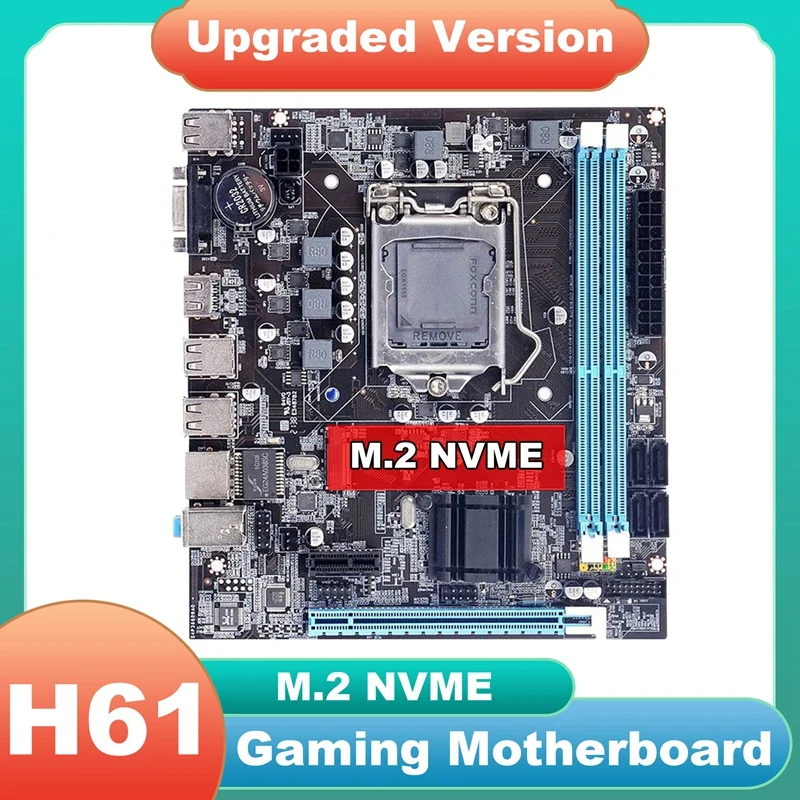 

H61 Motherboard LGA1155 M.2 NVME Support 2XDDR3 RAM PCIE 16X For Home Office For PUBG CF LOL Gaming Motherboard
