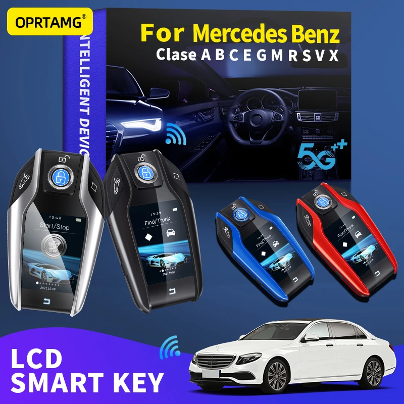 

OPRTAMG Car smart LCD key accessories keychain key case For Benz Clase A B C E G M R S V X 2011 2012 2013 2014 2015 2016 2017