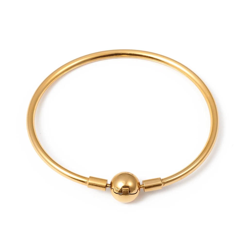 

2pcs 304 Stainless Steel European Style Bangle Making Bracelet Making for DIY Jewelry Making 3mm Thick