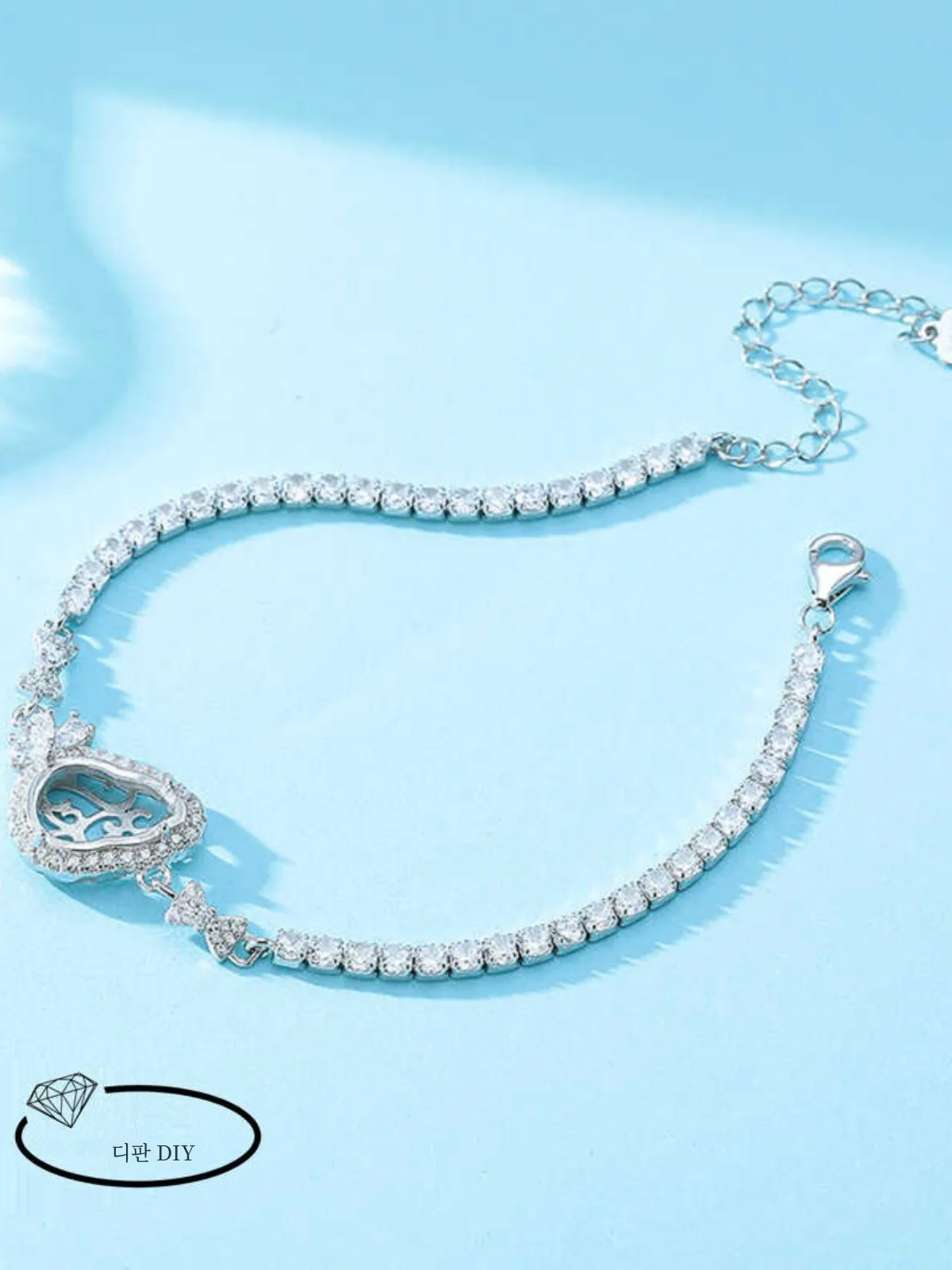  Дизайнерский женский браслет из стерлингового серебра 925 пробы с кристаллами и