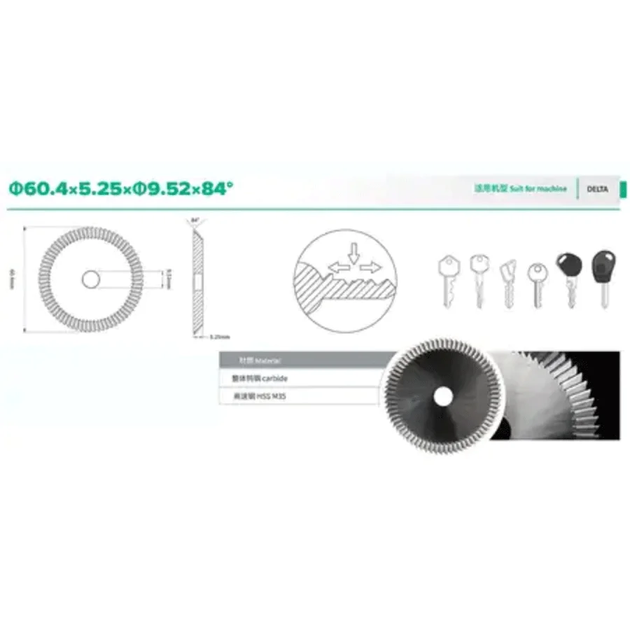 P21WD 911868 ZR D 701380 Ключевая фреза ZB Φ60,4x5,25xΦ9.525x84 °   Твердосплавное пильное полотно, угловой нож, слесарные инструменты для DELTA (art.: 3920cc755bbc3) - 3920cc755bbc3